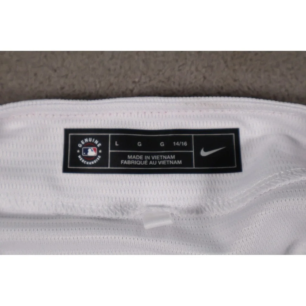 Los Angeles Angels Baseball Jersey Boys Large White Mike Trout MLB Nike Button